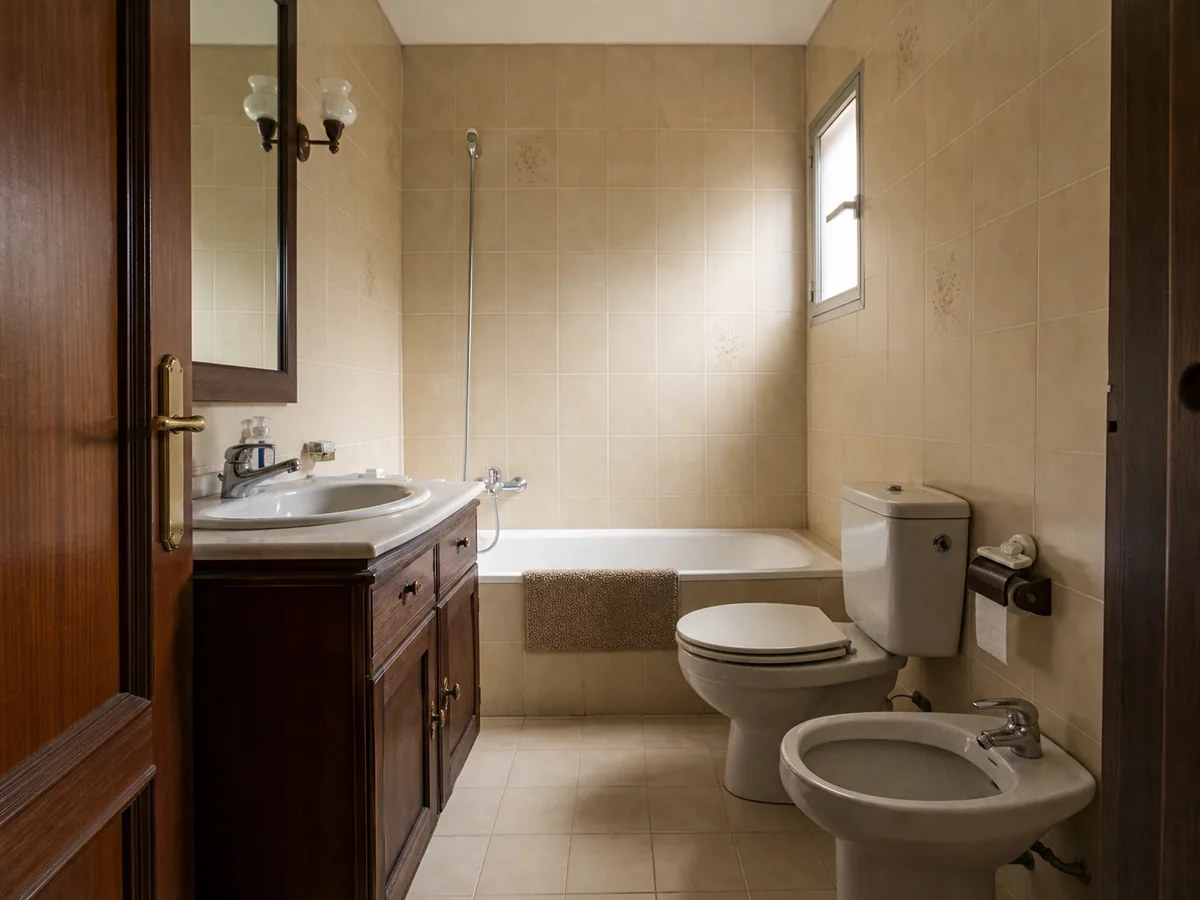 Baño de una vivienda durante su reforma: fase antes