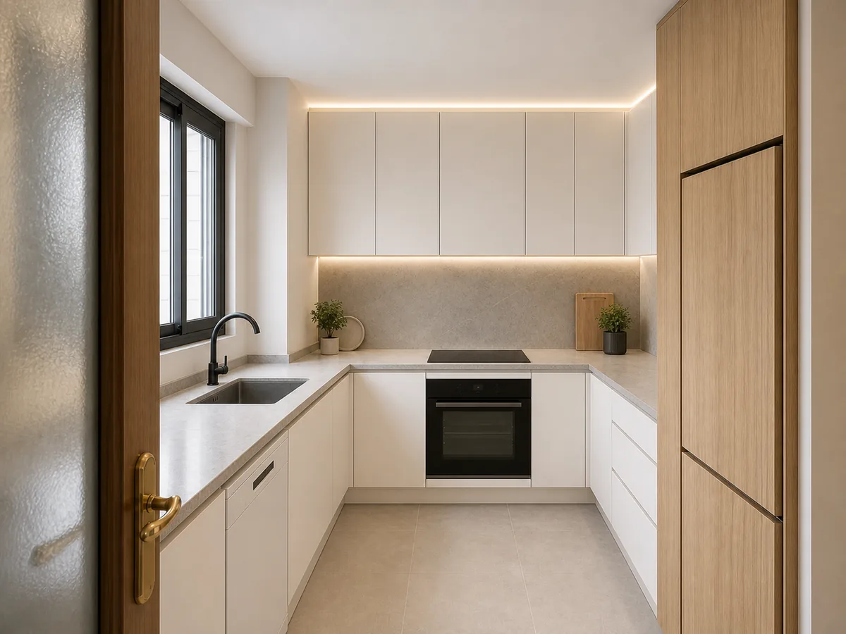 Cocina de una vivienda durante su reforma: fase después